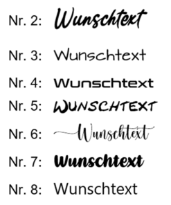Auswahl Schriftart