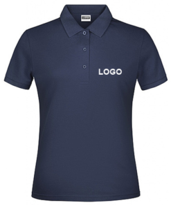 Damen Polo-Shirt mit Brustdruck