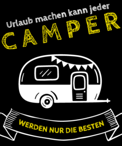 Campingmotiv schwarz
