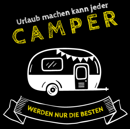 Campingmotiv schwarz