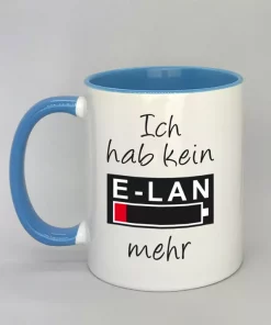 Spruchtasse Ich hab kein E-LAN mehr Innenseite hellblau