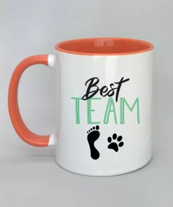 Keramiktasse Best Team Innenseite rot