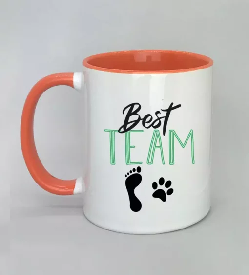 Keramiktasse Best Team Innenseite rot