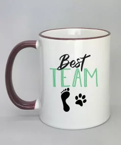 Keramiktasse Best Team Rand bordeaux