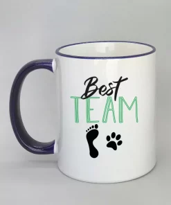 Keramiktasse Best Team Rand dunkelblau