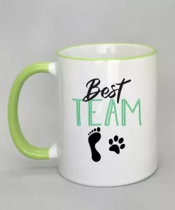 Keramiktasse Best Team Rand hellgrün