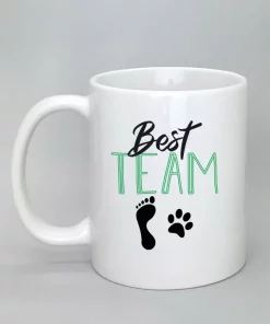 Keramiktasse Best Team weiß