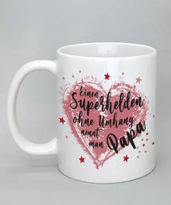 Spruchtasse Superheld Papa weiß