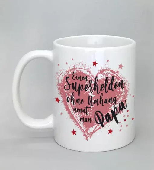 Spruchtasse Superheld Papa weiß