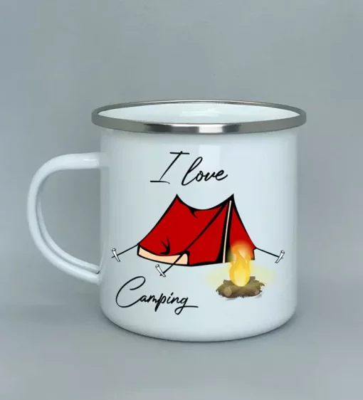 Emailletasse I love camping