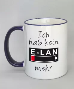 Spruchtasse Ich hab kein E-LAN mehr Rand dunkelblau