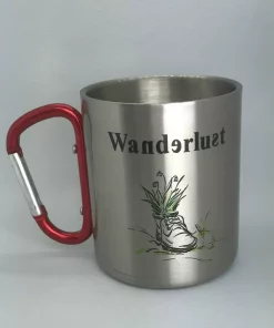 Metalltasse mit Karabiner