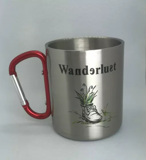 Metalltasse mit Karabiner