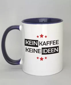 Spruchtasse Kein Kaffee - Keine Ideen Innenseite dunkelblau