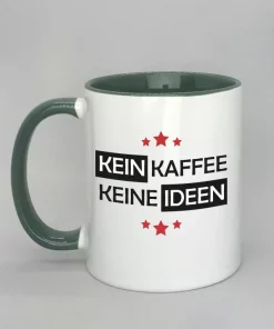 Spruchtasse Kein Kaffee - Keine Ideen Innenseite dunkelgrün