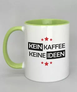 Spruchtasse Kein Kaffee - Keine Ideen Innenseite hellgrün
