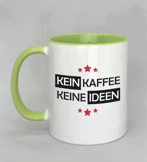 Spruchtasse Kein Kaffee - Keine Ideen Innenseite hellgrün
