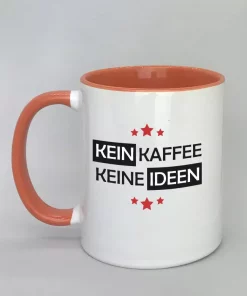 Spruchtasse Kein Kaffee - Keine Ideen Innenseite rot