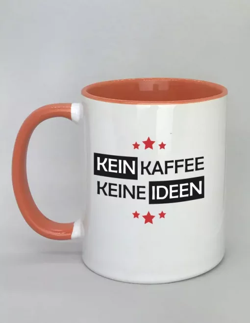 Spruchtasse Kein Kaffee - Keine Ideen Innenseite rot