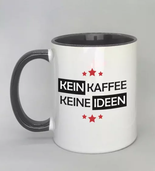 Spruchtasse Kein Kaffee - Keine Ideen Innenseite schwarz