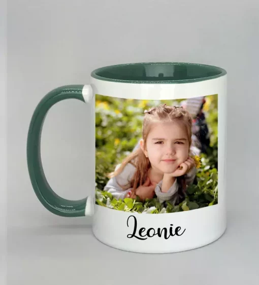 Phototasse Leonie Innenseite dunkelgrün