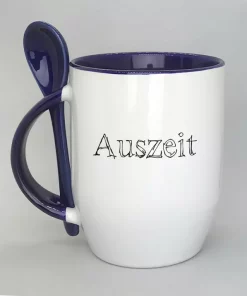 Löffeltasse Auszeit dunkelblau