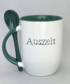 Löffeltasse Auszeit dunkelgrün