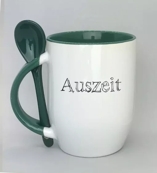 Löffeltasse Auszeit dunkelgrün