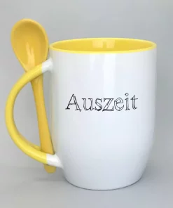 Löffeltasse Auszeit gelb