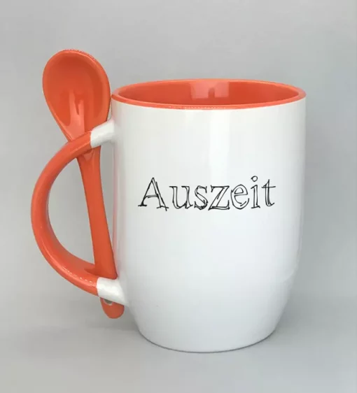 Löffeltasse Auszeit orange