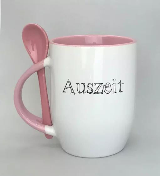 Löffeltasse Auszeit rosa