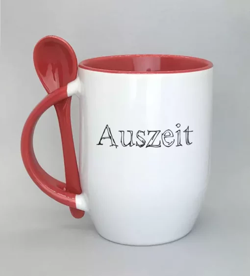 Löffeltasse Auszeit rot