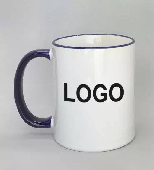Logotasse Rand dunkelblau