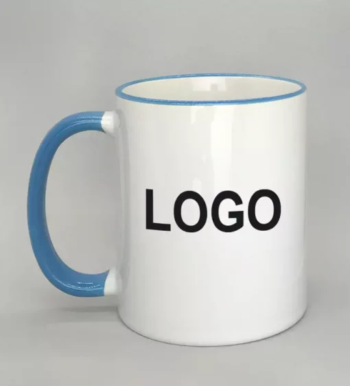Logotasse Rand hellblau