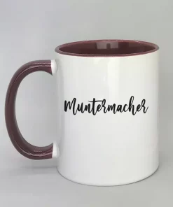 Keramiktasse Muntermacher Innenseite bordeaux
