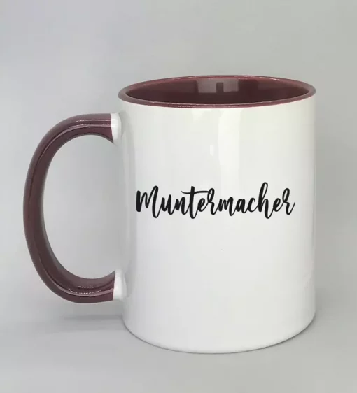 Keramiktasse Muntermacher Innenseite bordeaux
