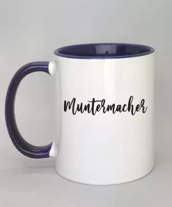 Keramiktasse Muntermacher Innenseite dunkelblau