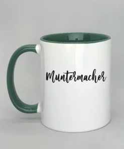Keramiktasse Muntermacher Innenseite dunkelgrün