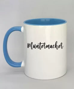 Keramiktasse Muntermacher Innenseite hellblau