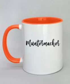 Keramiktasse Muntermacher Innenseite orange
