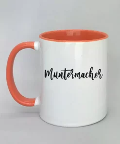 Keramiktasse Muntermacher Innenseite rot