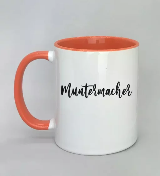 Keramiktasse Muntermacher Innenseite rot
