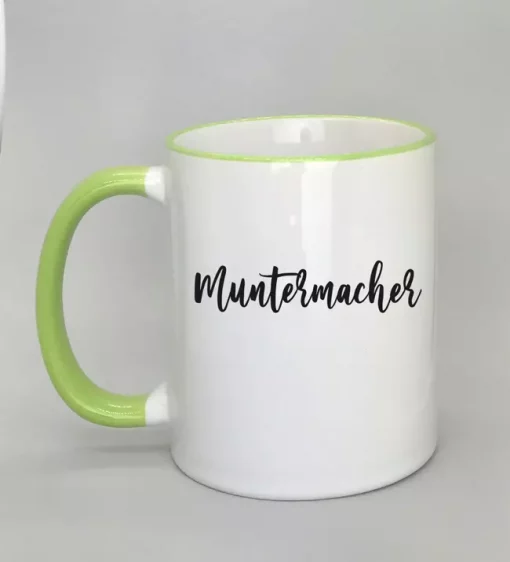 Keramiktasse Muntermacher Rand hellgrün