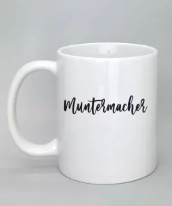 Keramiktasse Muntermacher weiß