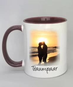 Phototasse Traumpaar Innenseite bordeaux