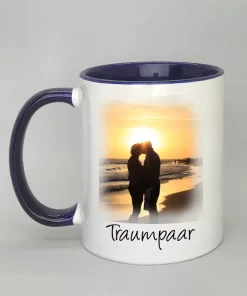 Phototasse Traumpaar Innenseite dunkelblau