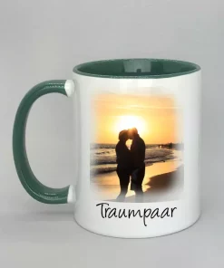 Phototasse Traumpaar Innenseite dunkelgrün