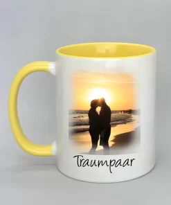 Phototasse Traumpaar Innenseite gelb