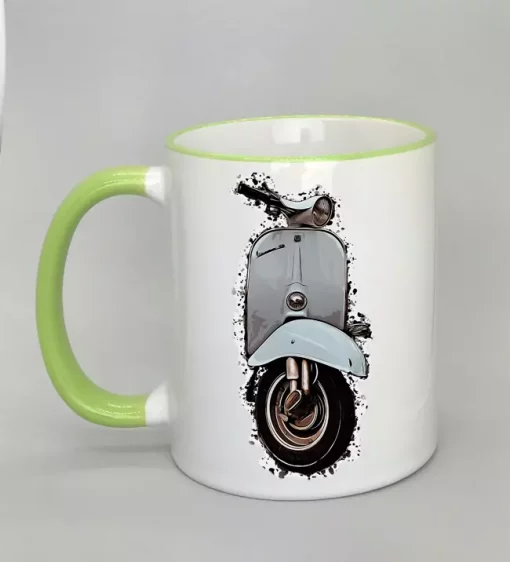 Keramiktasse mit Vespa Rand hellgrün