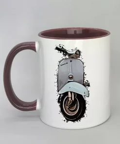 Keramiktasse mit Vespa Innenseite bordeaux